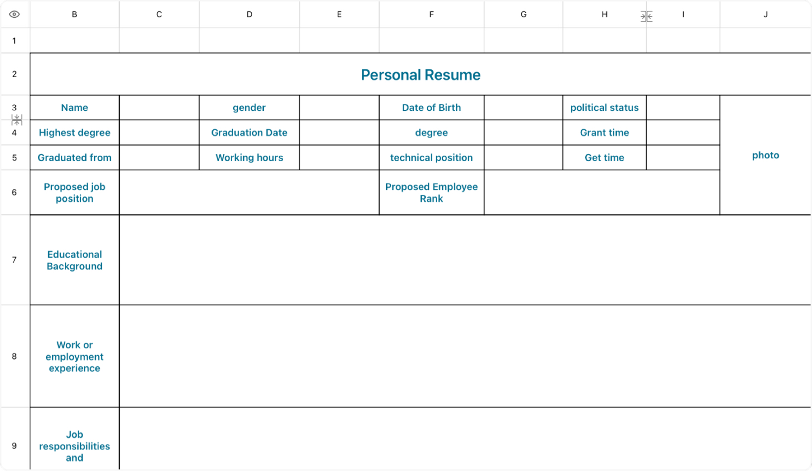 Personal Resume